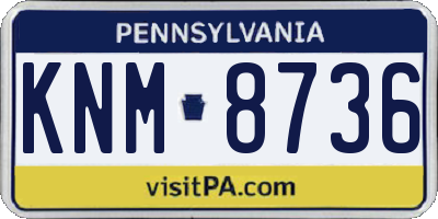 PA license plate KNM8736