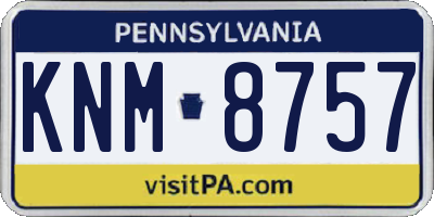 PA license plate KNM8757