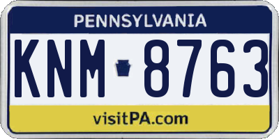 PA license plate KNM8763