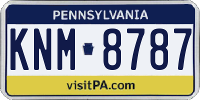 PA license plate KNM8787