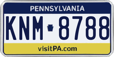 PA license plate KNM8788