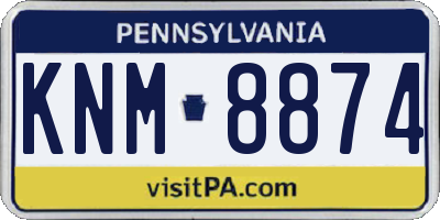 PA license plate KNM8874