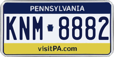PA license plate KNM8882