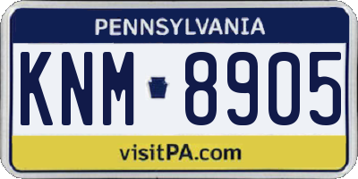 PA license plate KNM8905
