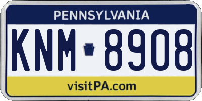 PA license plate KNM8908