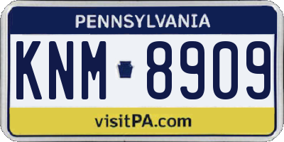 PA license plate KNM8909