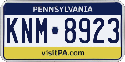 PA license plate KNM8923