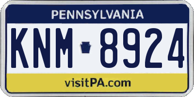 PA license plate KNM8924