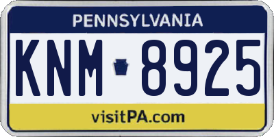 PA license plate KNM8925