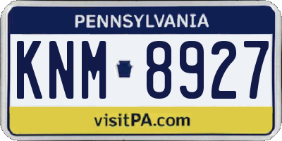 PA license plate KNM8927