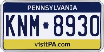 PA license plate KNM8930
