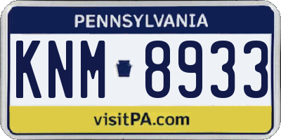 PA license plate KNM8933