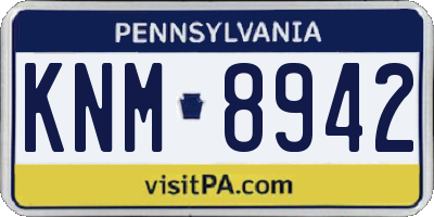 PA license plate KNM8942
