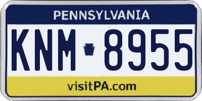PA license plate KNM8955