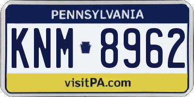 PA license plate KNM8962