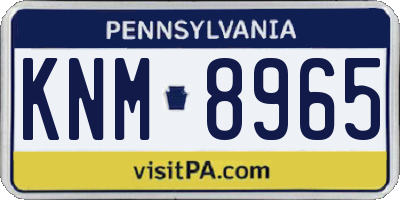 PA license plate KNM8965