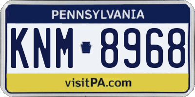 PA license plate KNM8968