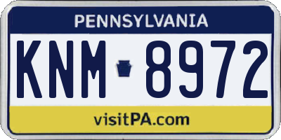 PA license plate KNM8972