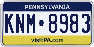 PA license plate KNM8983