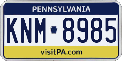 PA license plate KNM8985