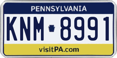 PA license plate KNM8991
