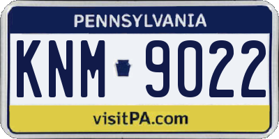 PA license plate KNM9022