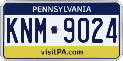 PA license plate KNM9024
