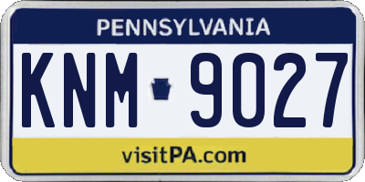 PA license plate KNM9027