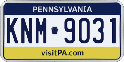PA license plate KNM9031