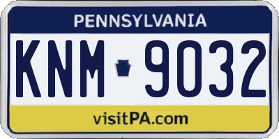 PA license plate KNM9032