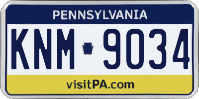 PA license plate KNM9034