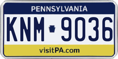 PA license plate KNM9036