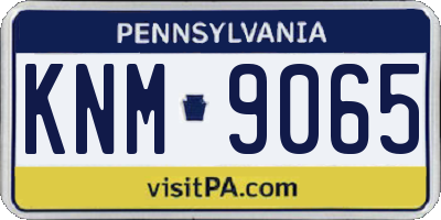 PA license plate KNM9065