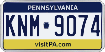 PA license plate KNM9074