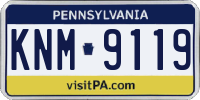 PA license plate KNM9119