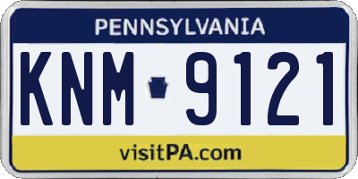 PA license plate KNM9121