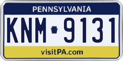 PA license plate KNM9131