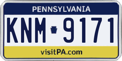 PA license plate KNM9171