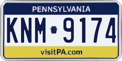 PA license plate KNM9174