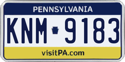 PA license plate KNM9183