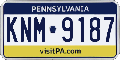 PA license plate KNM9187