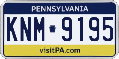 PA license plate KNM9195