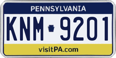 PA license plate KNM9201