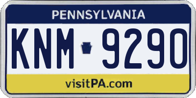 PA license plate KNM9290