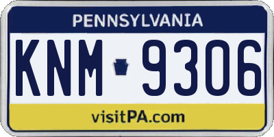 PA license plate KNM9306