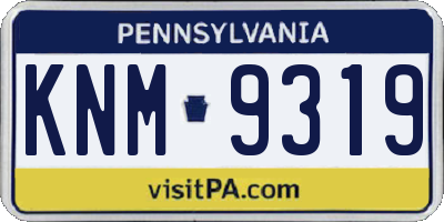 PA license plate KNM9319