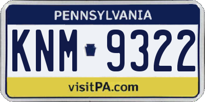 PA license plate KNM9322