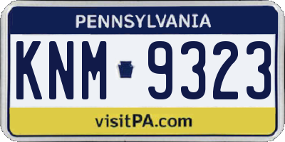 PA license plate KNM9323
