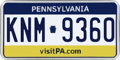 PA license plate KNM9360