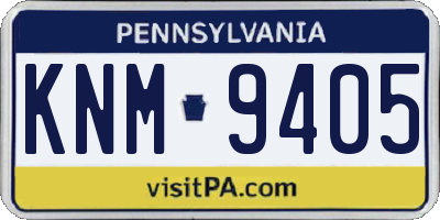 PA license plate KNM9405